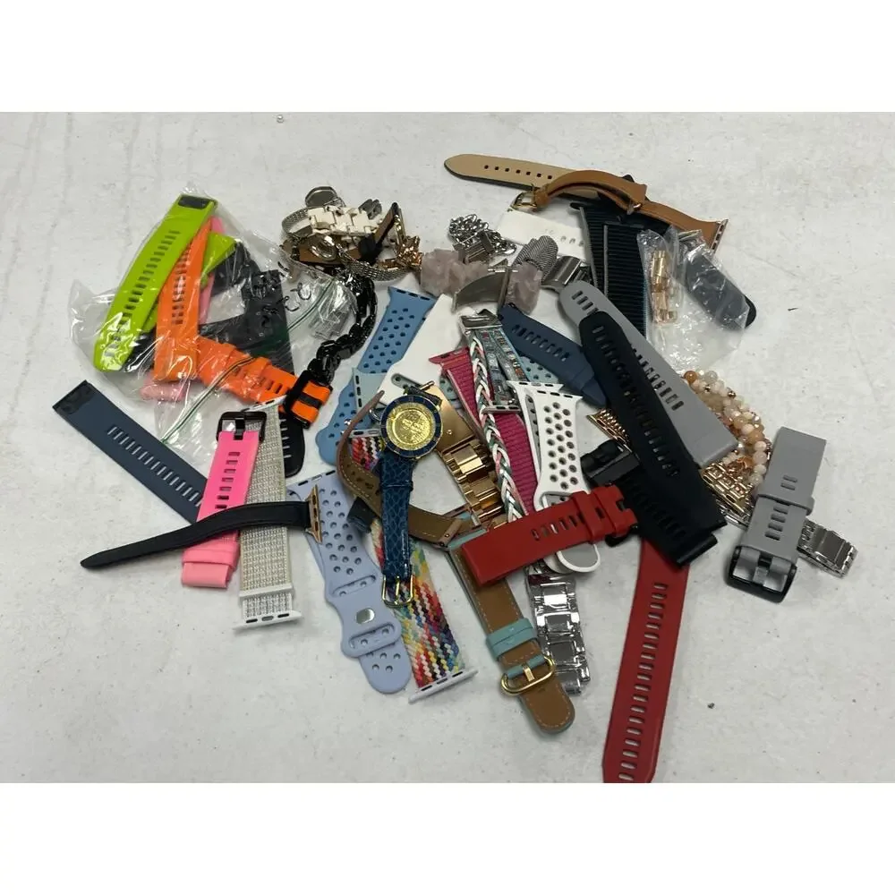 Lot Of Watch Bands Mixed Leather & Rubber Apple Watch Garmin Mixed Styles
